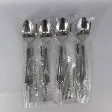 NEW Gorham 1831 Fairview Stainless Steel Flatware 18/10 Teaspoon Lot of 4