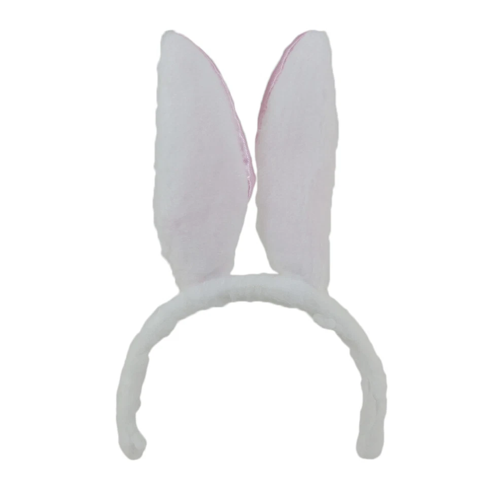 Soft White & Bright Pink Easter Bunny Ears Headband - Image 4 of 4