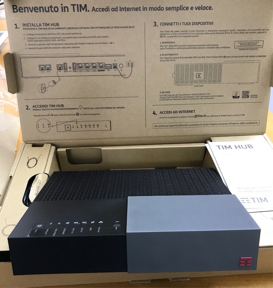 MODEM ROUTER TIM HUB FIBRA ADSL 2+ VDSL 1000 MEGA DGA4132 Garanzia