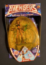 TIGRA Vintage 1999 Marvel Avengers United They Stand -w/ Stand & Drone, Toy Biz