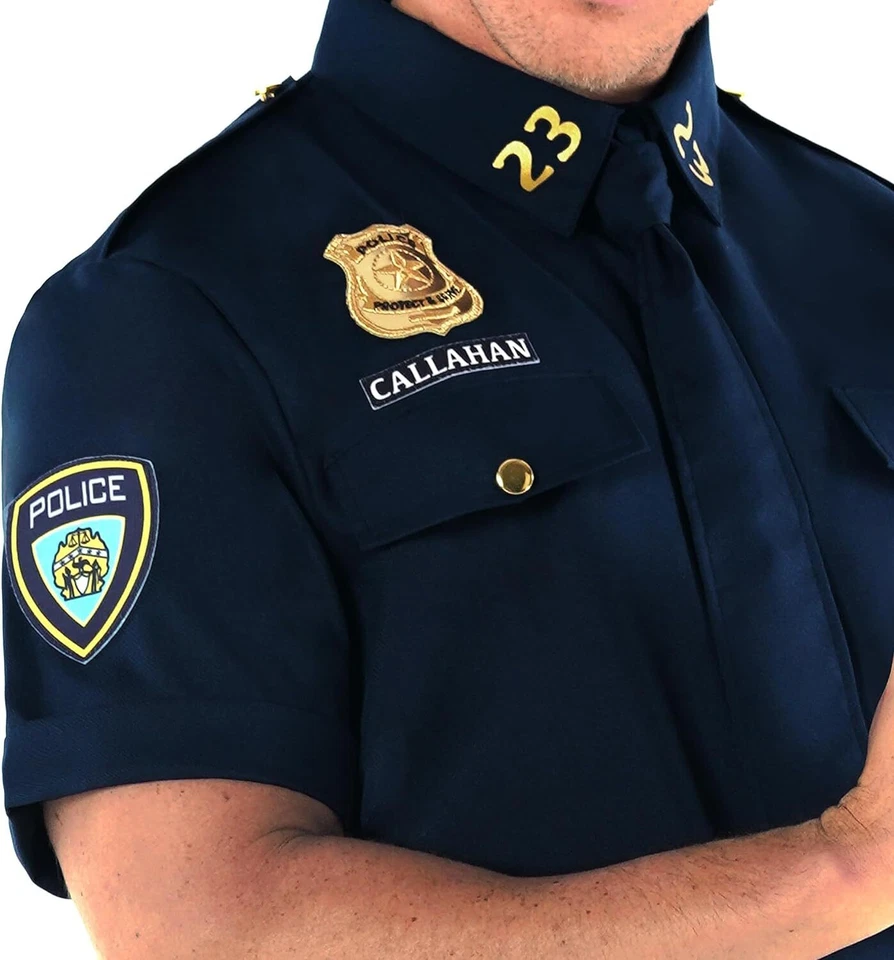 Disfraz de oficial de policía para hombre uniforme de policía de patrulla para adulto + accesorios para sombrero M - 2XL Foto 3 de 4