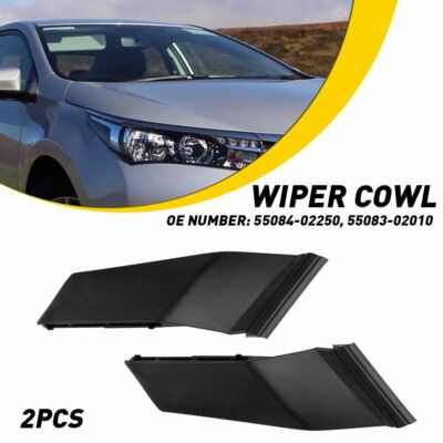Pair of Front Windshield Wiper Side Cowl Cover Trim Fit 2014-2019 Toyota Corolla