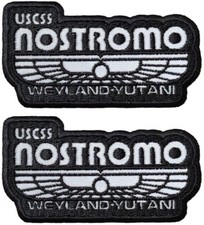 USCSS Nostromo Weyland Yutani Alien REFLECTIVE Patch -2PC iron on Sew 3.5"x2"