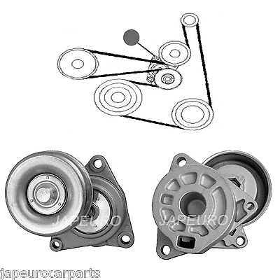 Fits Nissan X-trail T30 2001-2006 Auxiliary Fan Belt Tensioner Idler Pulley - Afbeelding 1 van 1