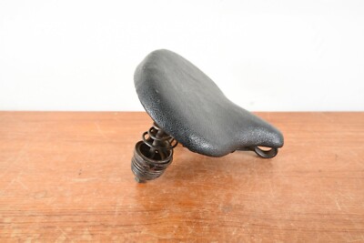 Selle De Vélo Vintage Troxel USA - Cuir Et Ressorts, Ancienne, Pour Vélo Ou Moto Antique