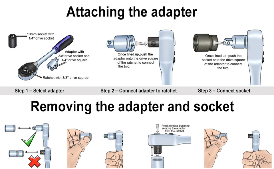 6*Impact Socket Reducer Adapter Set Convertor 1/4" 3/8" 1/2" 3/4" w/Storage Case - Image 4 of 4