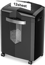 Bonsaii Paper Shredder, 12 Sheet Cross Cut Shredders for Home Office Heavy Duty