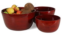 Bambus Schalen,Rot, ÜBertöPfe 3Er Set Design Schale, Deko, Dekoration