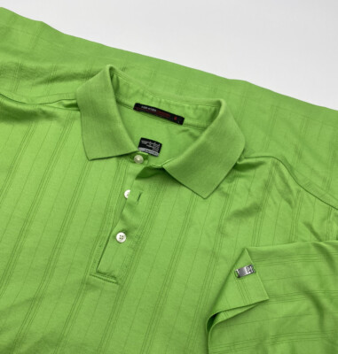 Nike Tiger Woods Collection Dri-FIT Drop Needle Short-Sleeve Golf Polo, Green L