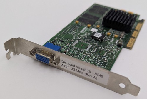Vintage Diamond Stealth III S540 32MB AGP VGA Graphics Card 28030531-007 TESTED - Picture 2 of 10