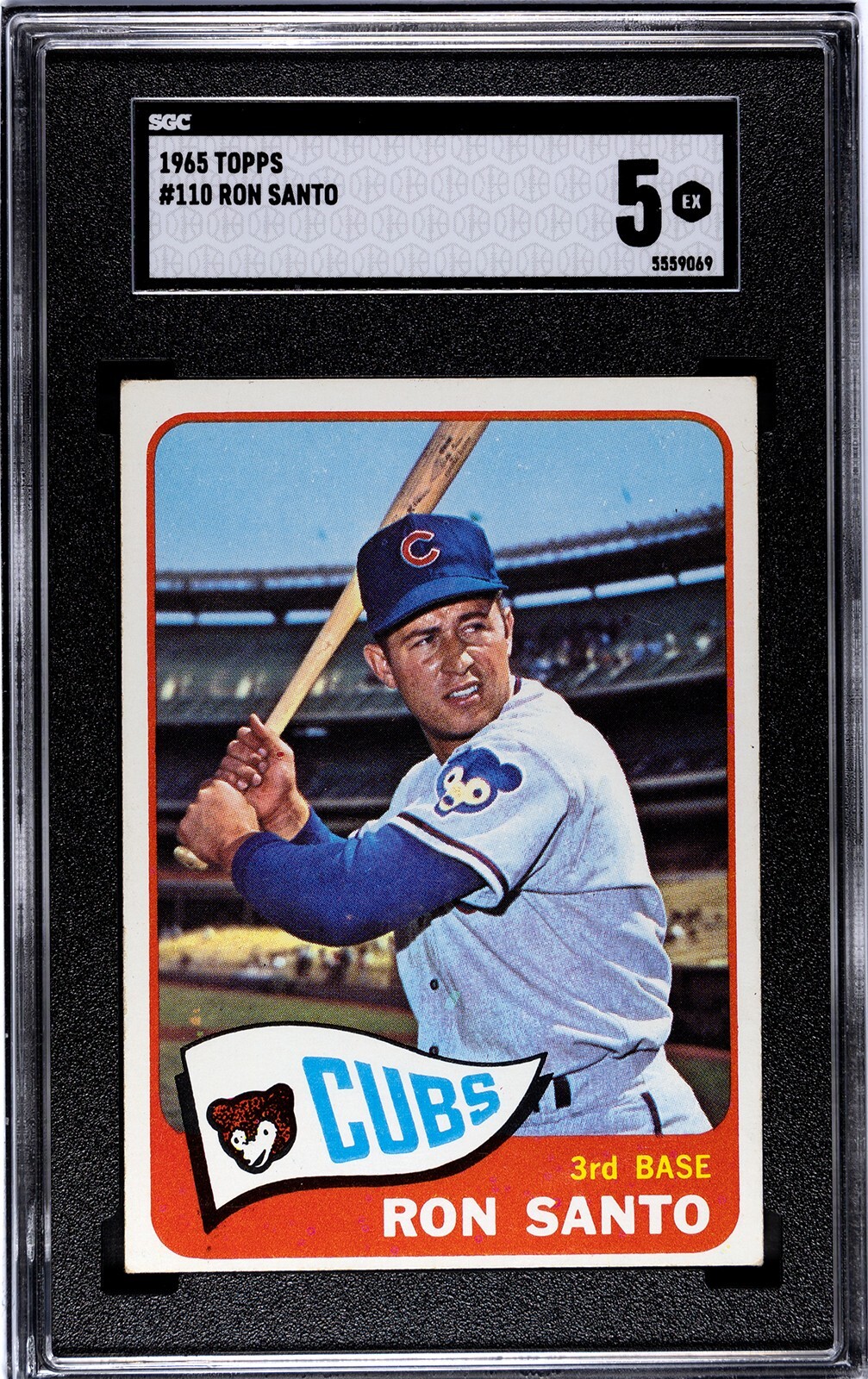 1965 Topps RON SANTO Chicago Cubs #110 SGC 5 EX Condition