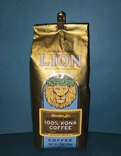 NEW! LION 100% Kona Coffee 24K Gold Medium Roast Whole Bean Coffee-7oz-FRESH!