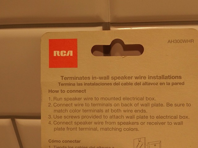 RCA Stereo Speaker Wire Wall Plate 