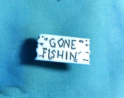 Cute Blue GONE FISHING SIGN Hunting 