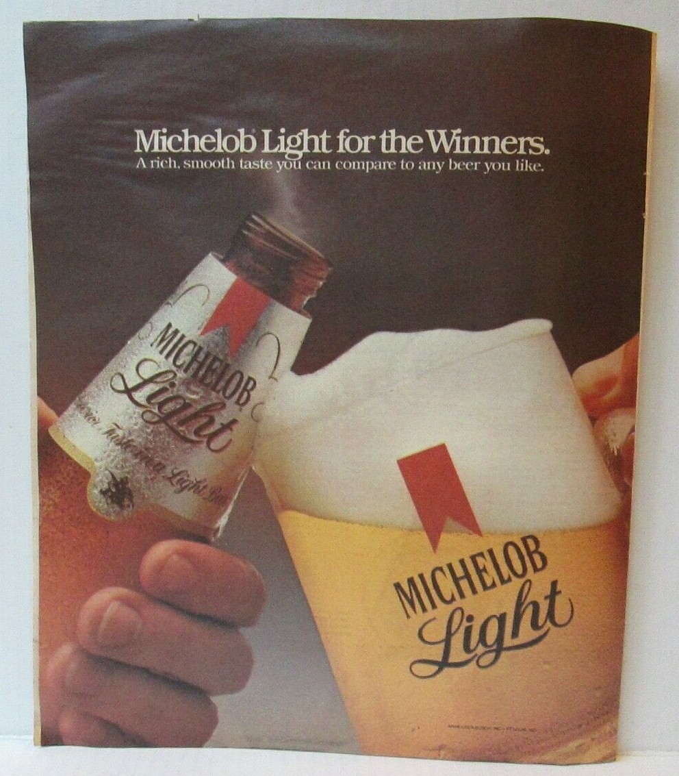 MICHELOB LIGHT BEER 1980's 10.5