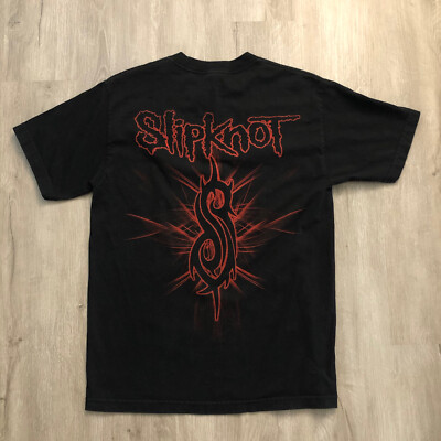 Vintage Slipknot Shirt Mens Medium Black Embroidered Graphic Tee