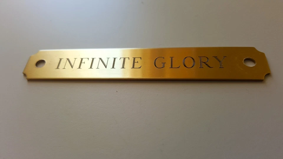 HALTER PLATE NOTCHED 4.5"x 3/4" BRASS CUSTOM ENGRAVED HALTER BROW NAME PET TAG - Image 2 of 2