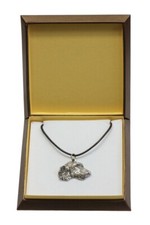 Irish Wolfhound - Dog necklace in gift box, silver-plated locket for dog fan, st