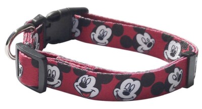 Disney Mickey Mouse Red Adjustable SMALL 9.8 -15  Pet Dog Collar Licensed NWT