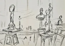 ALBERTO GIACOMETTI My Studio 1960 ORIGINAL LITHOGRAPH Mid-Century Modernity