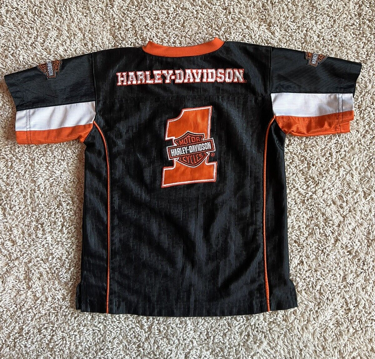 Harley Davidson Motorcycles Kids Size 4 Stitched Jersey Shirt