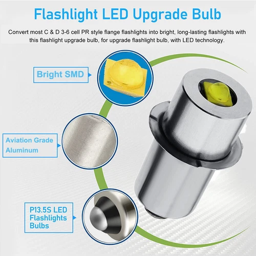 2x P13.5S 3W 18V Led Bulb Replace For Ryobi P700 P703 P704 FL1800 Flashlight - Picture 5 of 14
