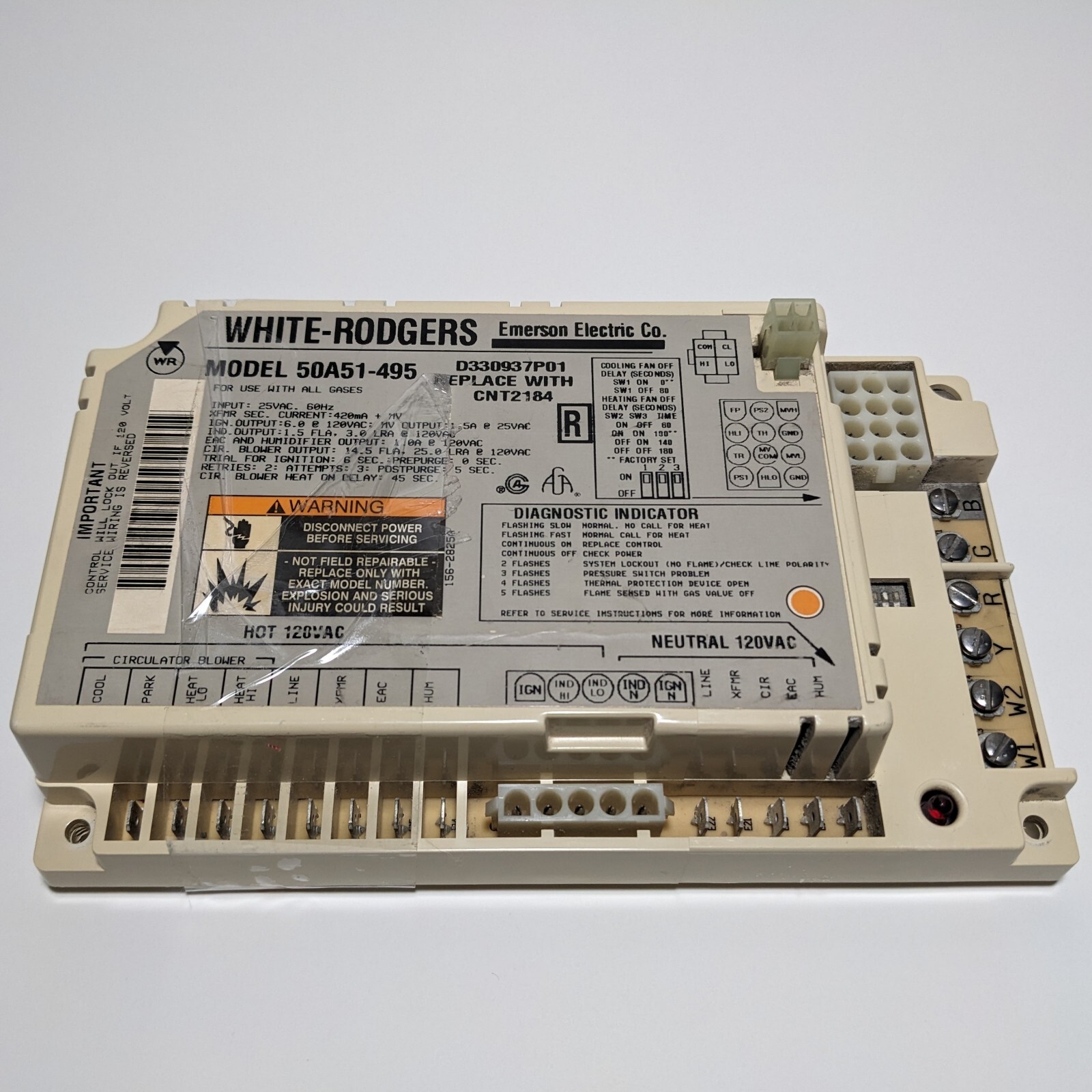 Whiterodgers Integrated Hot Surface Ignition Control Board Model 50A51