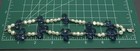 Sterling Silver Blue Teardrop & Pearl Bracelet 8" Double Strand — photo 7