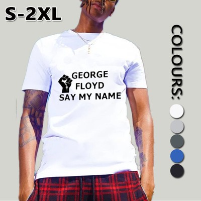 Black Lives Matter Men Shirts George Floyd BLM T-Shirt Say ...
