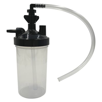 1pk Oxygen Humidifier Bottle, 350ml w/Pressure Relief Valve & 12'' Adapter Tubing