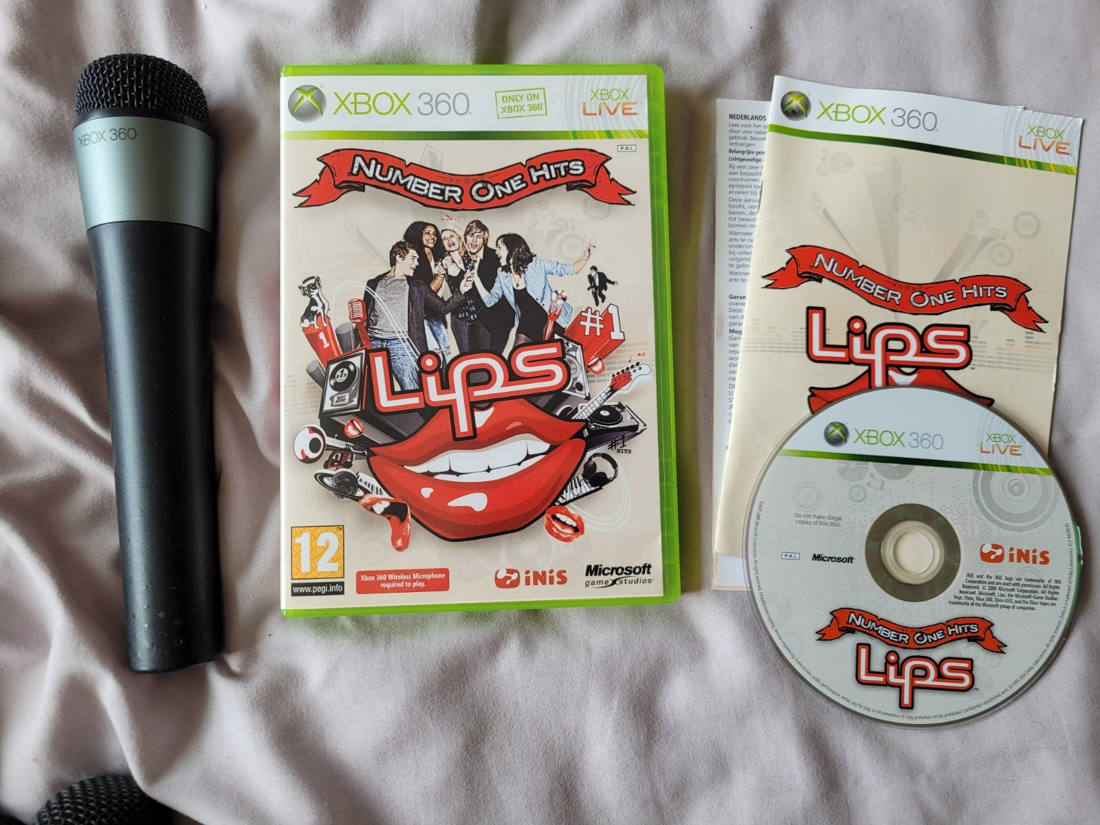 Lips Number One Hits Microsoft Xbox 360 Game with Microphone