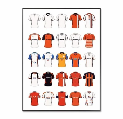 Luton Town Football Shirt, Luton Town Football Poster, Classic Kit, Print A4