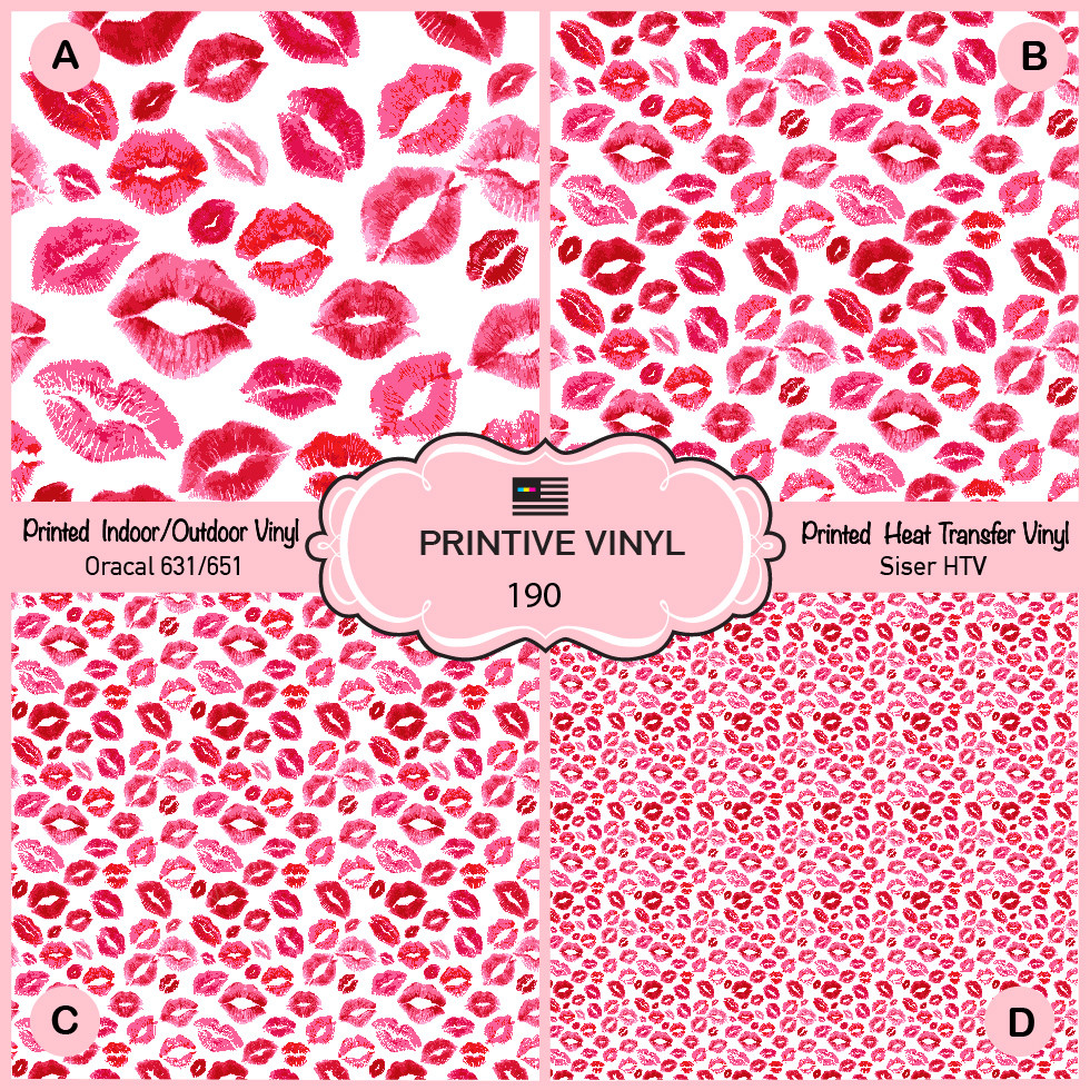 Lips prints Patterned HTV, Iron on Vinyl,Printed HTV, Adhesive Vinyl- 190
