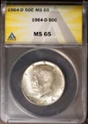 1964-D 50c Silver John F Kennedy Half-dollar MS 65 ANACS # 7351570 + Bonus