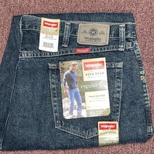 WRANGLER Five Star Men's Regular Fit Blue Denim Jeans 42x30 straight leg Western