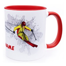 Ski Tasse mit Namen Skifahren Geschenk Wintersport Skifahrer Zubehör Skilehrer