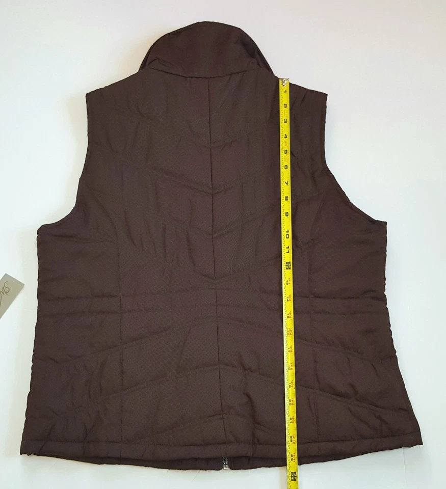 Studio Works Women’s Lightweight Quilted Vest Bark Brown Size L Zippers NWT - Image 4 of 4