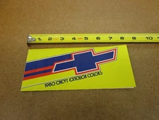 1980 Chevrolet car Factory exterior color paint chip brochure Camaro Malibu
