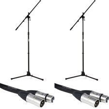 On-stage Stands Ms7701b Euro Boom Microphone Stand 2-pack Bundle With 2 Mic
