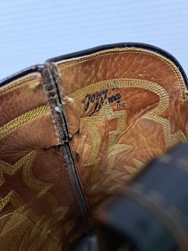 Tony Lama Brown Lizard Thunder Buffalo Cowboy Boots Mens Size 12A - Picture 5 of 13
