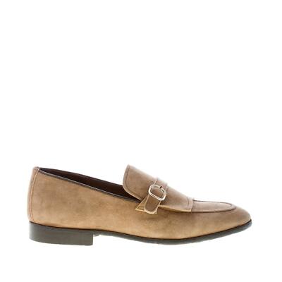 GREEN GEORGE herren schuhe Beige suede handcrafted in Italy schnalle loafer