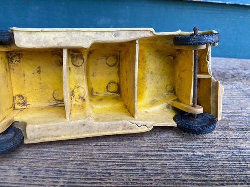 Vintage Red Auburn Rubber Tractor/ Bulldozer and Yellow Telephone Toy Truck - Picture 23 of 24