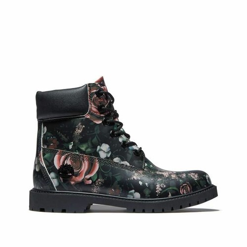 Timberland Womens 6 Inch Premium Waterproof Boot Black Floral Print rrp £180 - Picture 2 of 3