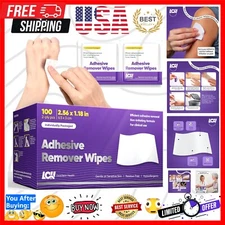 100 CT Hypoallergenic Adhesive Remover Wipes – Gentle, Sting-Free & Travel-Ready