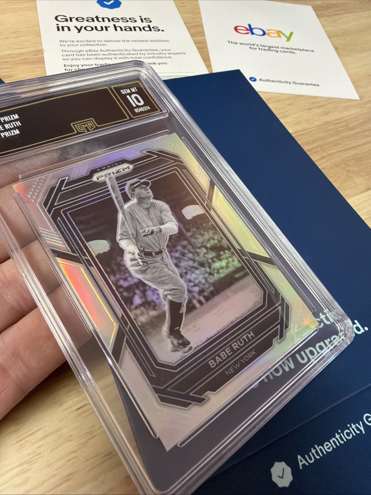 Babe Ruth GMA 10 Gem Mint Bambino New York Yankees Baseball Card 2023 Prizm MLB view 5