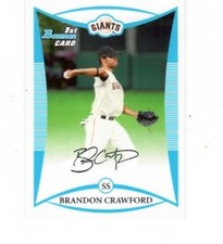 2008 Bowman Draft Prospects #BDPP41 Brandon Crawford ROOKIE CARD San Fr ID:56444. rookie card picture