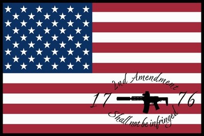 American Flag 1776 ''2nd Amendment'' Image Canvas Print, Wall Art Home Decor