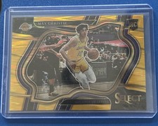 Max Christie 2022 Select Rookie Courtside Gold Wave Prizm #’d 9/10 Lakers Card