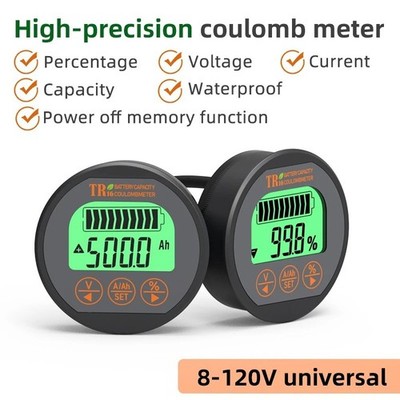 DC 8-120V Batterietester 50A 100A 350A Kapazitätsmonitor Voltmeter Amperemeter TR16