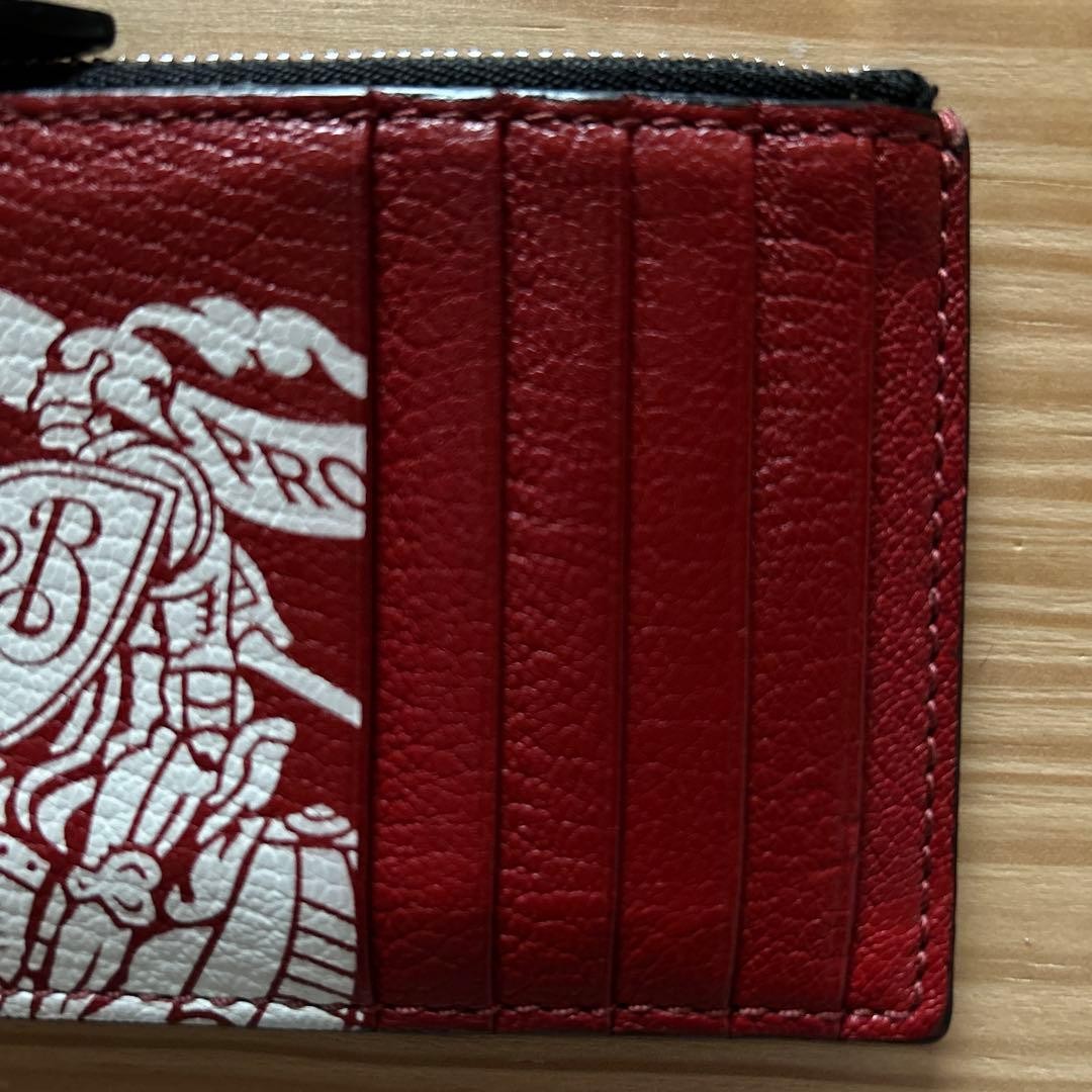 Burberry Leather Card Case Red Knight Print thumbnail 4